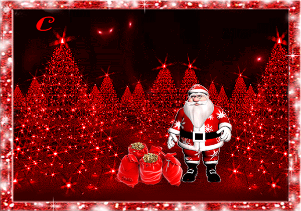 Дед Мороз с мешками подарков - с Новым Годом, gif, открытки