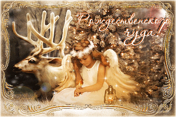 Рождественского чуда - с Рождеством Христовым, gif, открытки