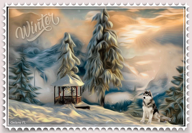Зимний пейзаж - зима, gif, открытки