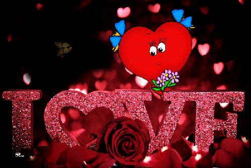 Валентинка с сердечком - с днем Святого Валентина, gif, открытки