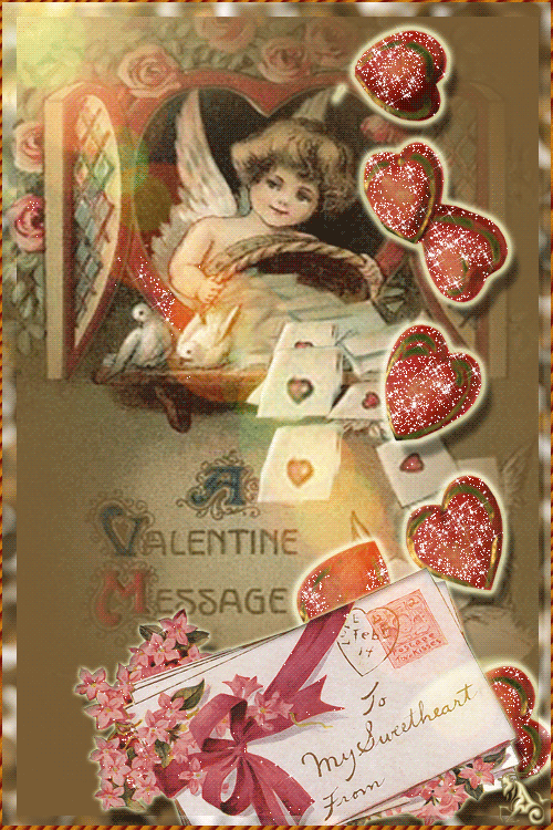 Открытка в День святого Валентина - с днем Святого Валентина, gif, открытки